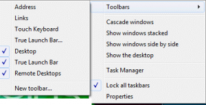 Create a taskbar toolbar