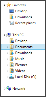 A cleaner navigation pane with the folders removed