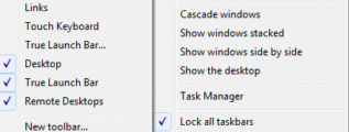 Create a taskbar toolbar
