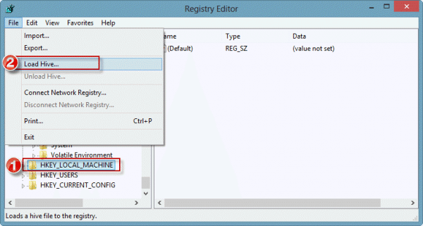 Load the Old Registry Hive into the new registry