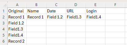 Add formulas the to the row of data to create a complete record