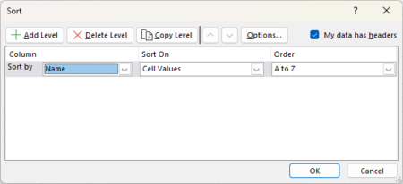 sort by one of the fields
